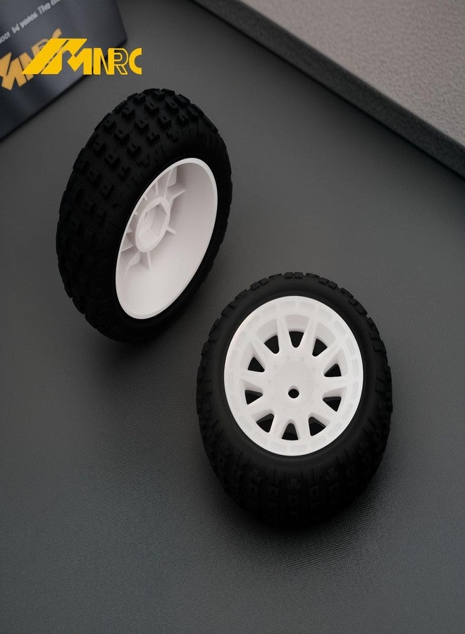 NMNRC Gravel Pattern Rubber Pre Glued Wheel and Tires Plastic Rim for Arrma 1/18 Typhon Grom 22S Series RC Car Upgrades Part White - Image 4